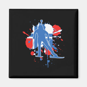 Íman Bandeira da Noruega Biathlonista - Biatlo norueguê