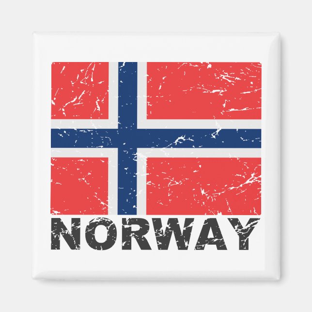 Íman Bandeira da Noruega Vintage (Frente)