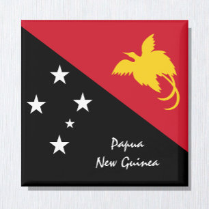 Íman Bandeira da Papua-Nova Guiné e fãs desportivos e