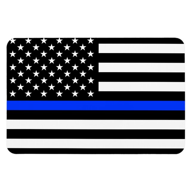Íman Bandeira da Polícia Thin Blue Line (Horizontal)
