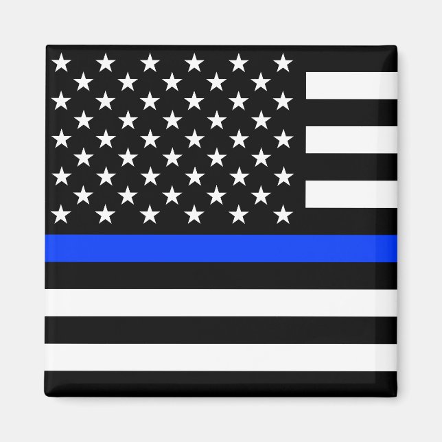 Íman Bandeira da Polícia Thin Blue Line (Frente)