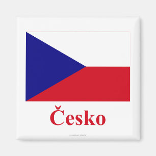 Íman Bandeira da república checa com nome em Checo