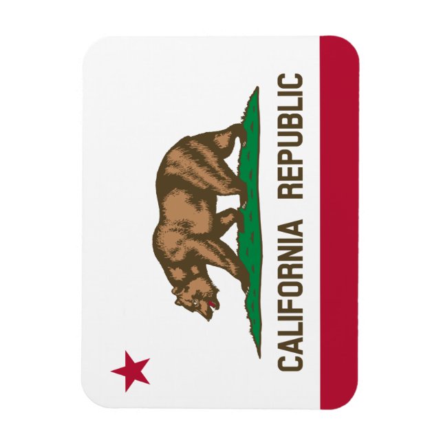 Íman bandeira da República da Califórnia (Vertical)