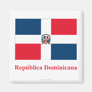 Íman Bandeira da República Dominicana com nome em espan