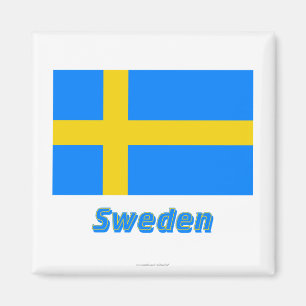 Íman Bandeira da suecia com nome