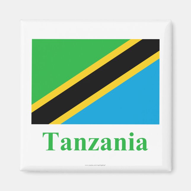 Íman Bandeira da Tanzânia com o nome (Frente)