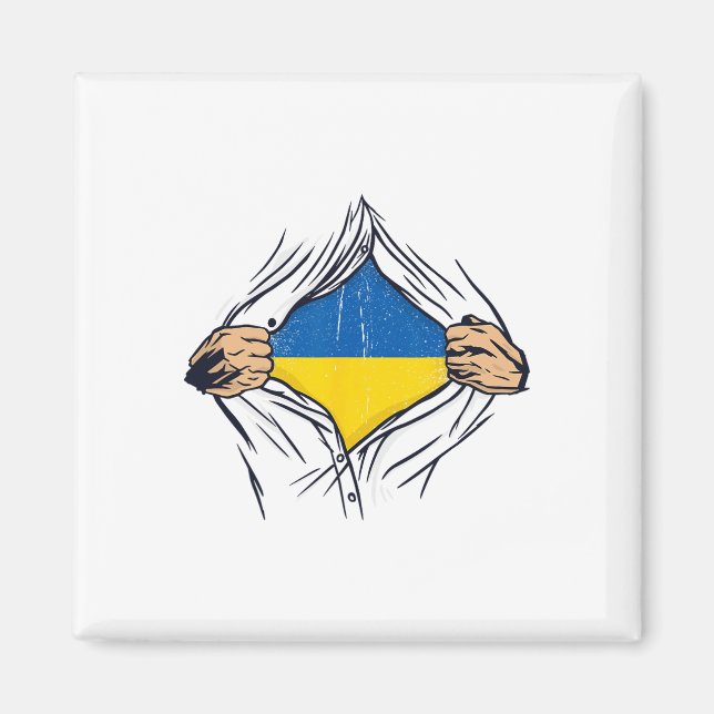 Íman Bandeira da Ucrânia para ucranianos com orgulho no (Frente)