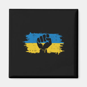 Íman Bandeira da Ucrânia Punho Resistência Ucraniana Pr