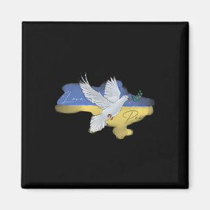 Íman Bandeira das Cores da Pomba da Paz Ucraniana Azul 