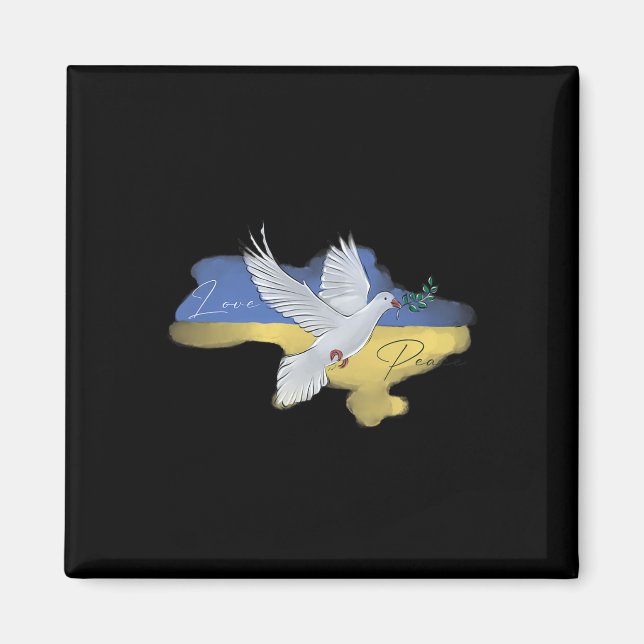 Íman Bandeira das Cores da Pomba da Paz Ucraniana Azul  (Frente)
