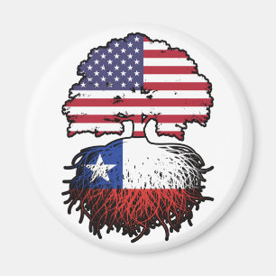 Íman Bandeira das Raízes da Árvore Chilena Americana