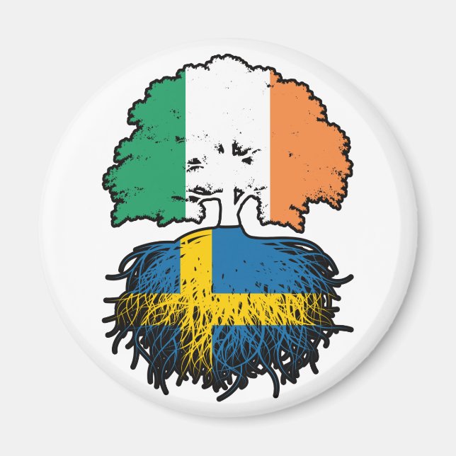 Íman Bandeira das Raízes da Árvore da Irlanda da Irland (Frente)