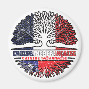 Íman Bandeira das Raízes da Árvore França Taiwan Taiwan