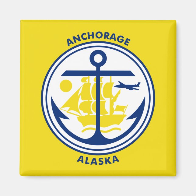 Íman Bandeira de Anchorage, Alasca (Frente)