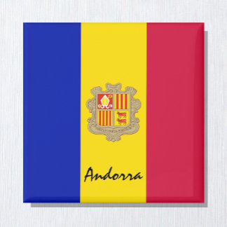 Íman Bandeira de Andorra e adeptos de férias/esportes d