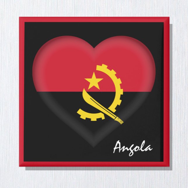 Íman Bandeira de Angola e Coração Angolano, feriado afr (Criador carregado)