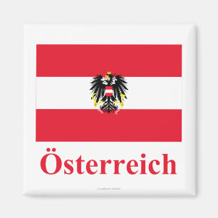 Íman Bandeira de Áustria com nome no alemão