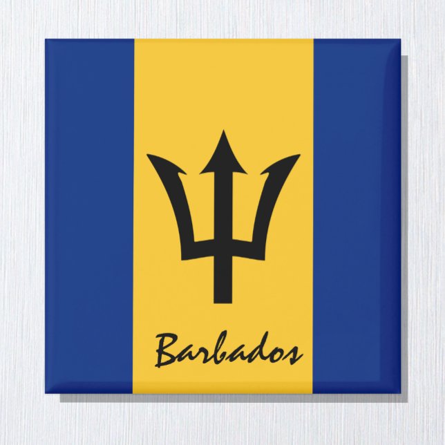 Íman Bandeira de Barbados e fãs de férias/esportes na A (Criador carregado)