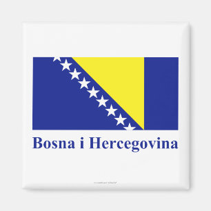Íman Bandeira de Bósnia e de Herzegovina com nome no