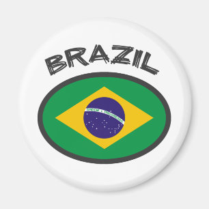 Íman Bandeira de Brasil - refrigere o design!