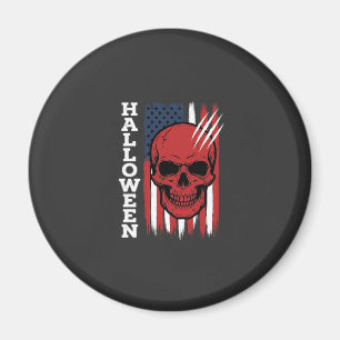 Íman Bandeira de Caveira de Halloween Vetor Design_1