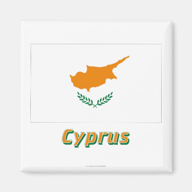 Íman Bandeira de Chipre com Nome (Frente)