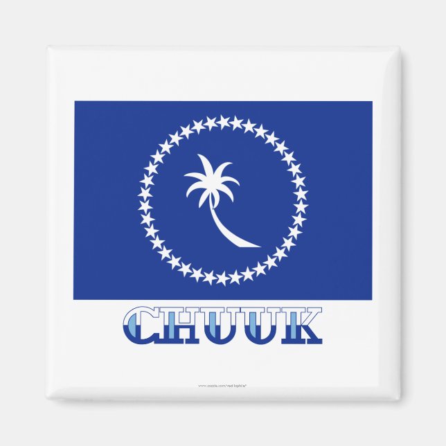Íman Bandeira de Chuuk, com nome (Frente)