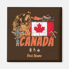 Íman Bandeira de colheita do Canadá e souvenir do urso-