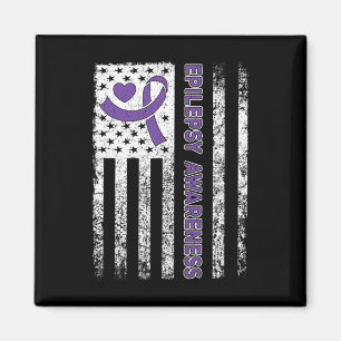 Íman Bandeira de Conscientização da Epilepsia Laço Roxo