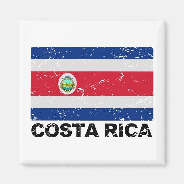 Íman Bandeira de Costa Rica Vintage (Frente)