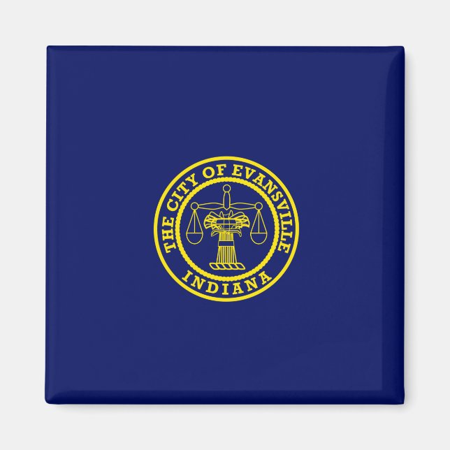 Íman Bandeira de Evansville (Indiana) (Frente)