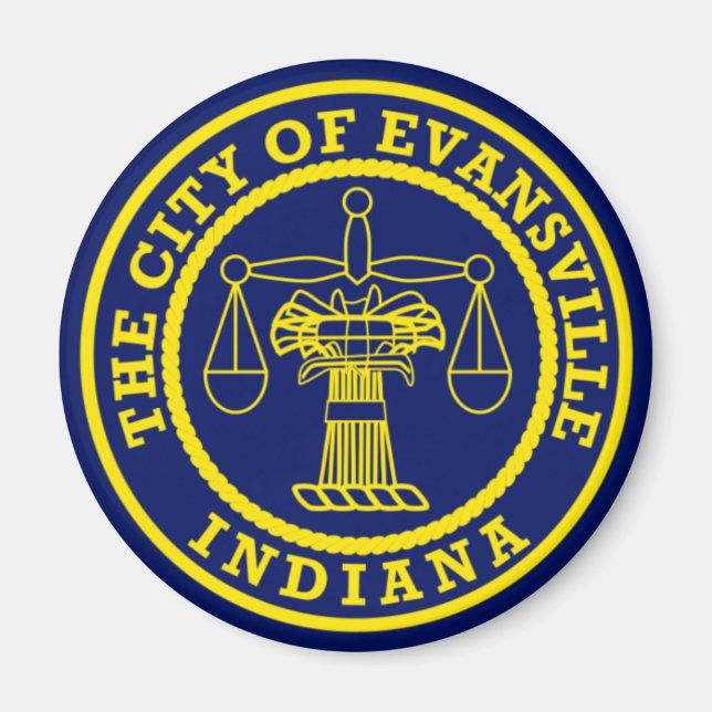 Íman Bandeira de Evansville, Indiana Magnet (Frente)