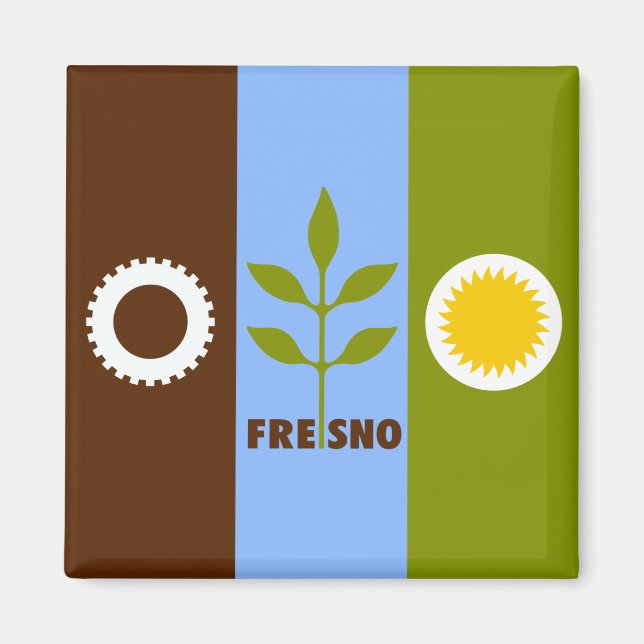 Íman Bandeira de Fresno (Califórnia) (Frente)
