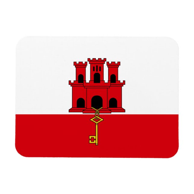 Íman Bandeira de Gibraltar (Horizontal)
