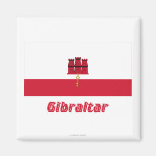 Íman Bandeira de Gibraltar com nome