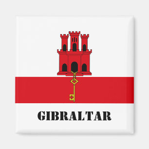 Íman Bandeira de Gibraltar com texto Gibraltar