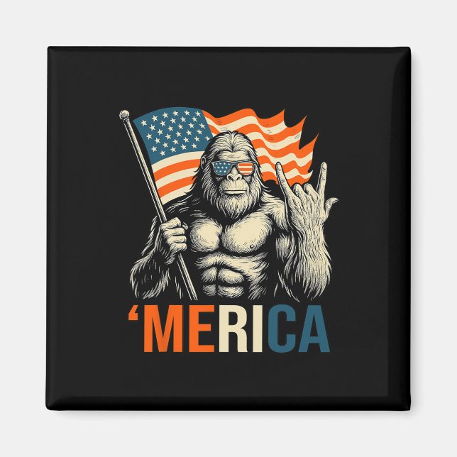 Íman Bandeira de Gorila Americana Óculos de Sol Engraça (Frente)