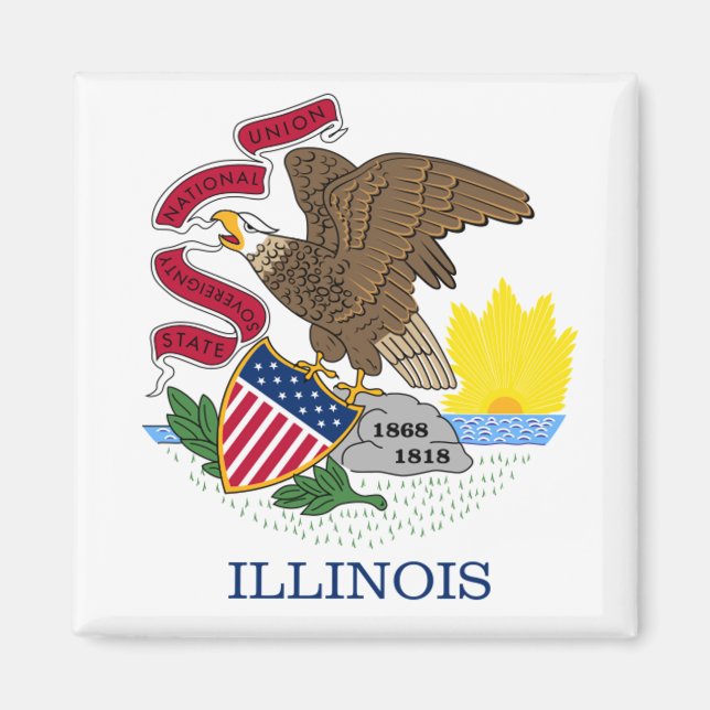 Íman bandeira de Illinois (Frente)