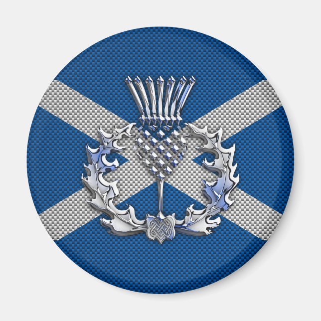 Íman Bandeira de Impressão de fibra de carbono na Escóc (Frente)