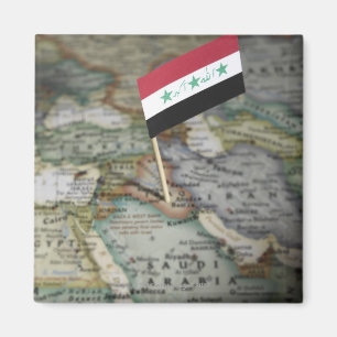 Íman Bandeira de Iraque no mapa