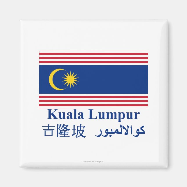 Íman Bandeira de Kuala Lumpur com nome (Frente)