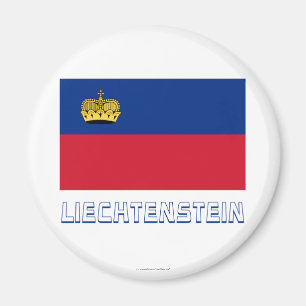 Íman Bandeira de Liechtenstein com nome