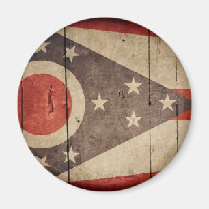 Íman Bandeira de madeira áspera de Ohio