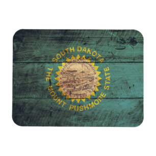 Íman Bandeira de madeira velha de South Dakota