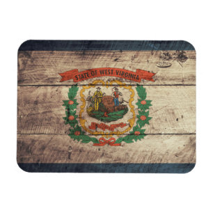 Íman Bandeira de madeira velha de West Virginia