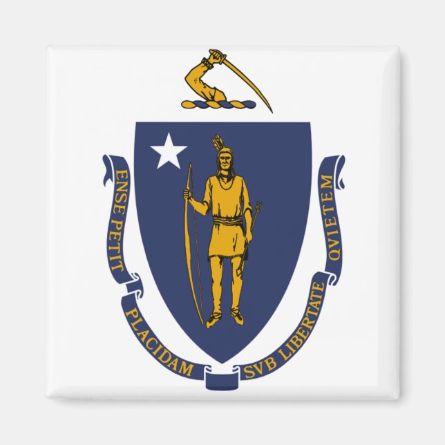 Íman bandeira de Massachusetts (Frente)