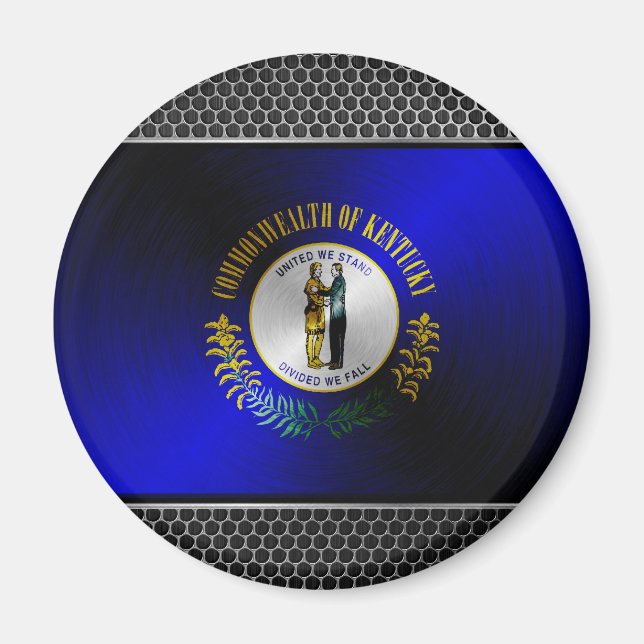 Íman Bandeira de metal escovado do Kentucky (Frente)