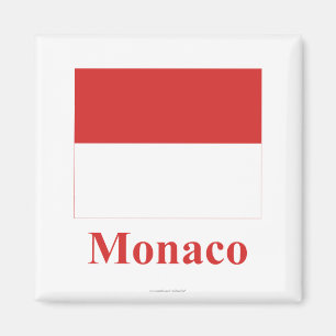 Íman Bandeira de Monaco com nome
