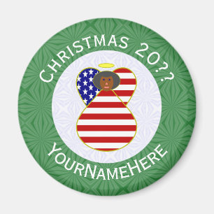 Íman Bandeira de Natal do Anjo Afro-Americano dos EUA P