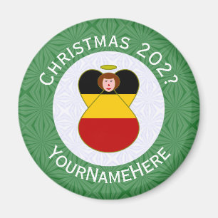 Íman Bandeira de Natal do Anjo Alemão Personalizada 
